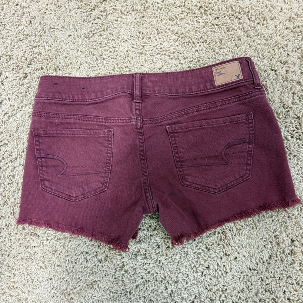 American Eagle Outfitters Purple Jean Shorts Distressed Cut-Off